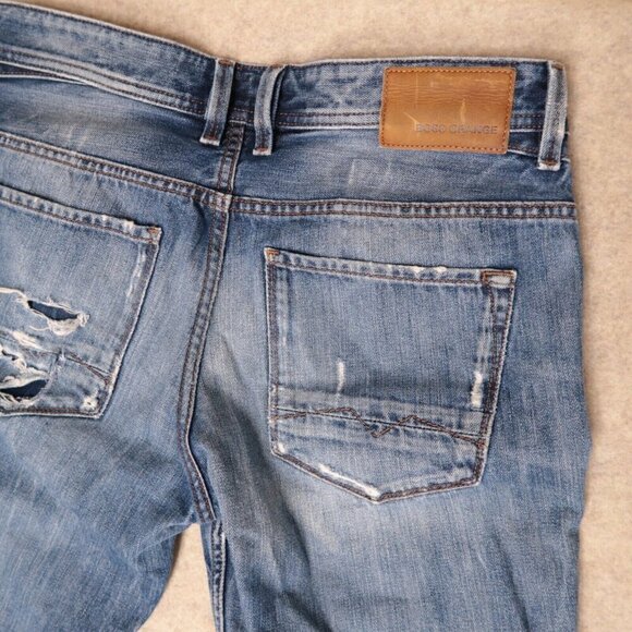 BOSS Hugo Boss Orange 63 Slim Fit Denim Jeans Distressed Men's Actual 32X33 - Picture 8 of 16